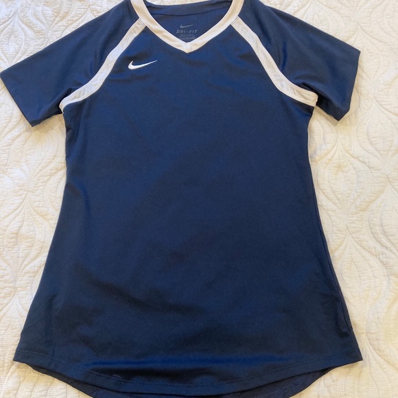 Nike DriFit Athletic Shirt M Blue/White - Picture 1 of 2